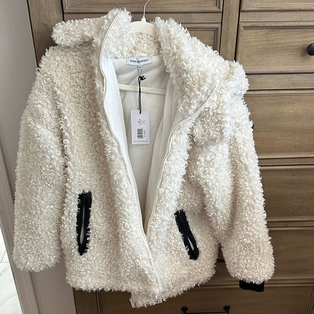 WeWoreWhat Cream Sherpa Jacket